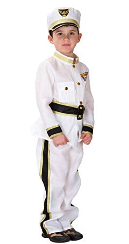Boys Navy Admiral Halloween Cosplay Costume Police Uniform Role Play Dress up- Size 3/4yrs