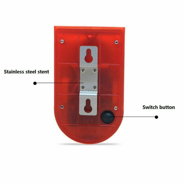 MHome Solar-Powered Security Alarm with 129Db Siren 6 LED Flashing Warning 400Mah Rechargeable Lithium