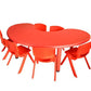 MFurn Preschool Kindergarten Moon Shap Classroom Studying Table with 6 Chairs for Students-Various Colours Only Available On Pre-Order!