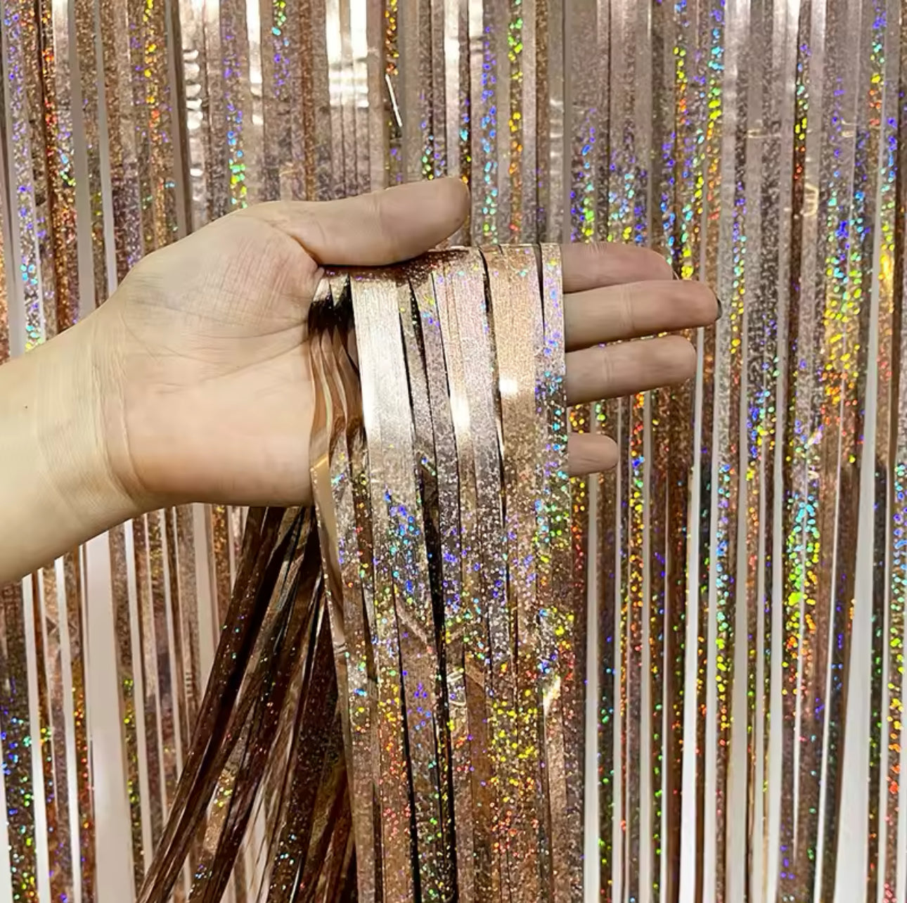 Holographic Rain Curtain Ribbon Birthday Party Wedding Decoration Handmade  - 2M
