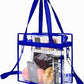 Clear Tote Bag, Stadium Security Approved, See Through Handbag Purse, Transparent Messenger Bag with Zipper Closure Crossbody Shoulder Bag with Adjustable Strap