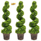 Artificial Boxwood Spiral Topiary Tree Plant Twisted Indoor Or Outdoor Decor
