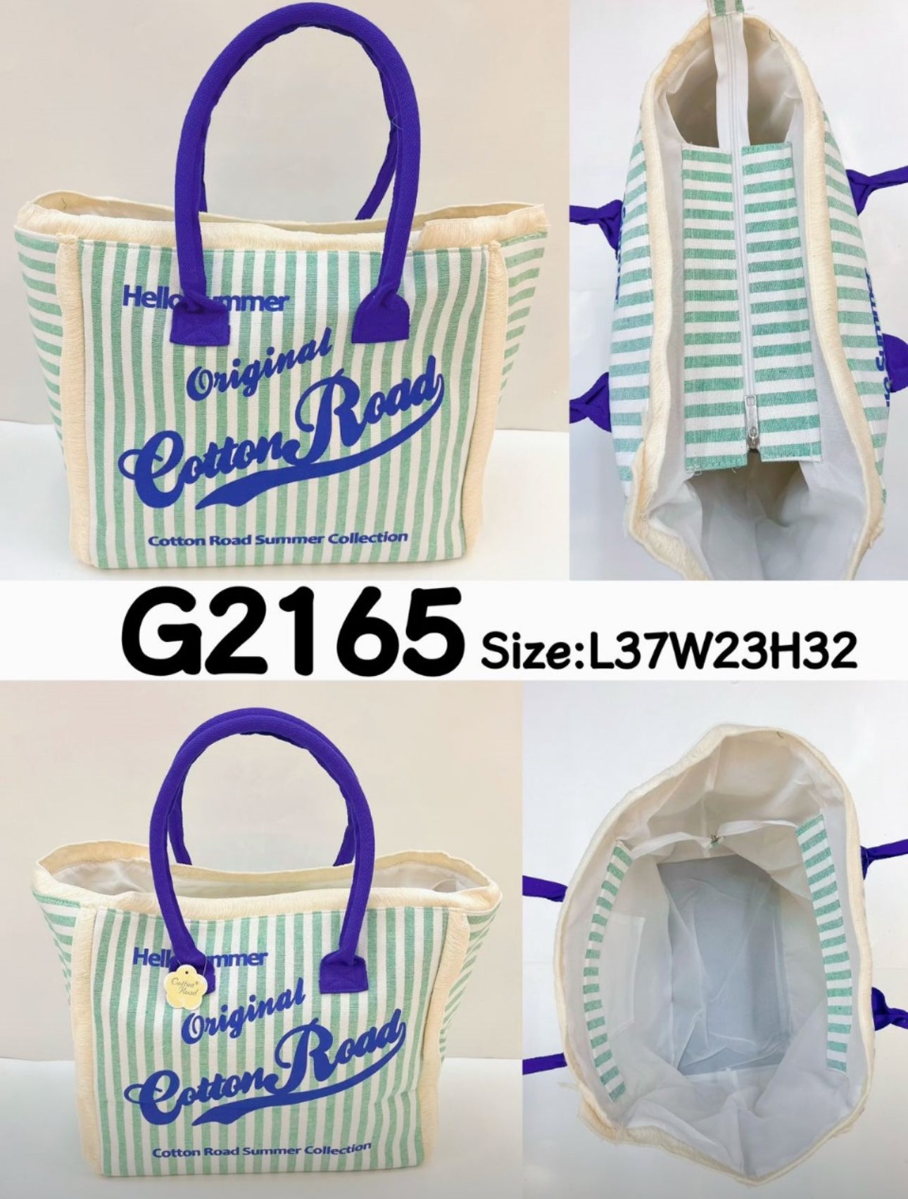 Cotton Road Summer Collection Striped Beach, Tote Bags-Various Options