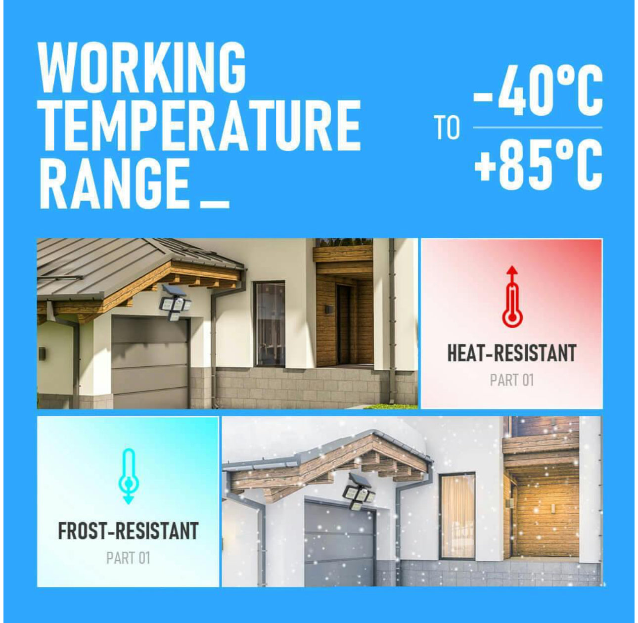 MHome 4 Head Outdoor Solar LED Light with Motion Sensor, Remote Control