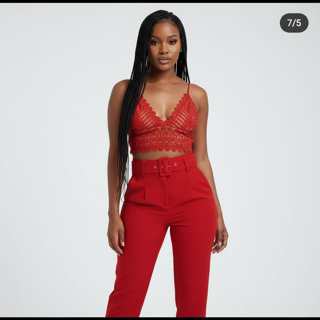Ladies High Waisted Formal Ankle Trousers-Various Colours