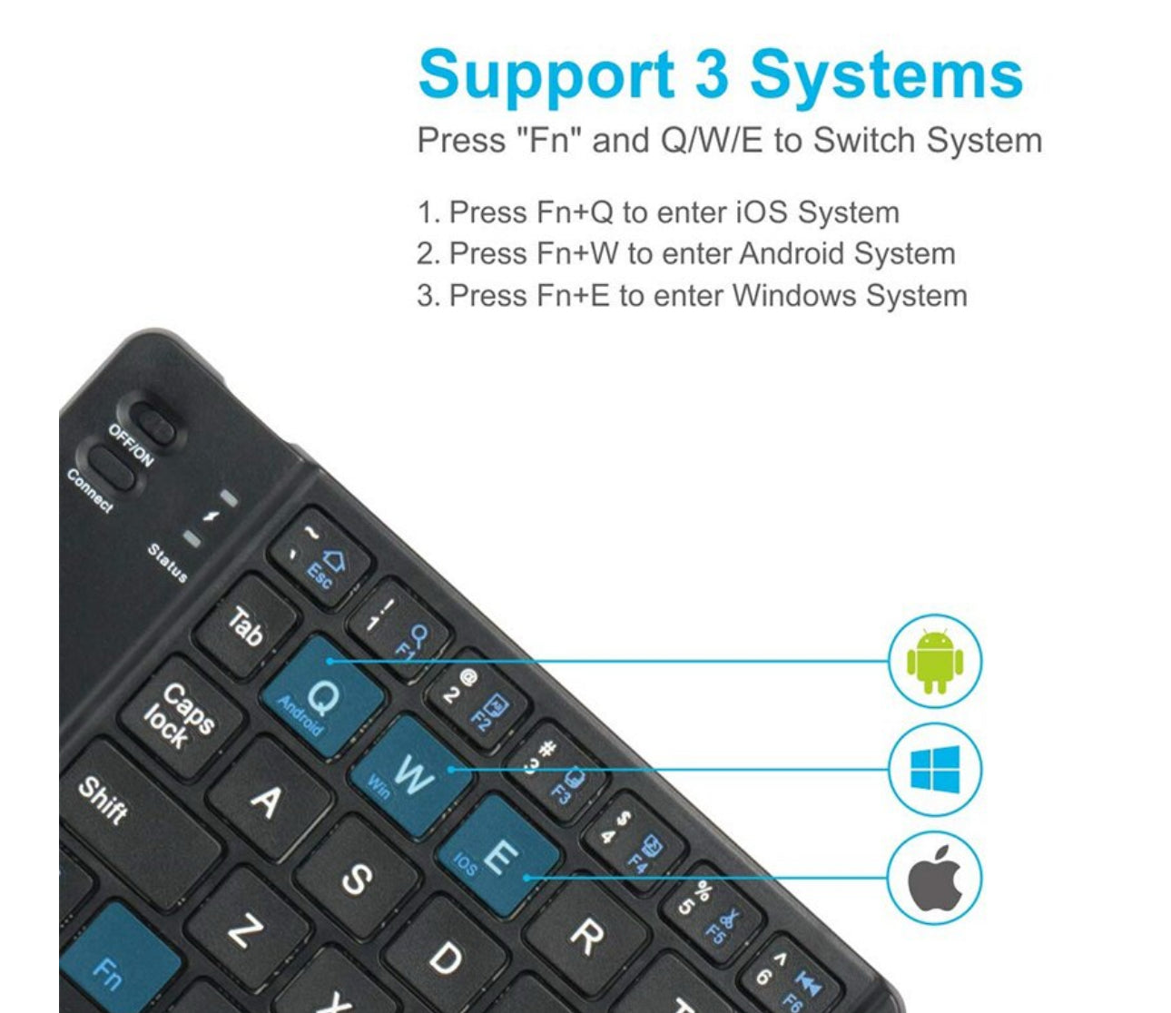 MTech Ultra Thin Rechargeable
Foldable Wireless
Bluetooth Keyboard
Available in Black, White
& Pink