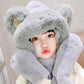 Ladies Plush Hat, Autumn And Winter Scarf, Hat And Gloves All-in-one Adult Ladies Style