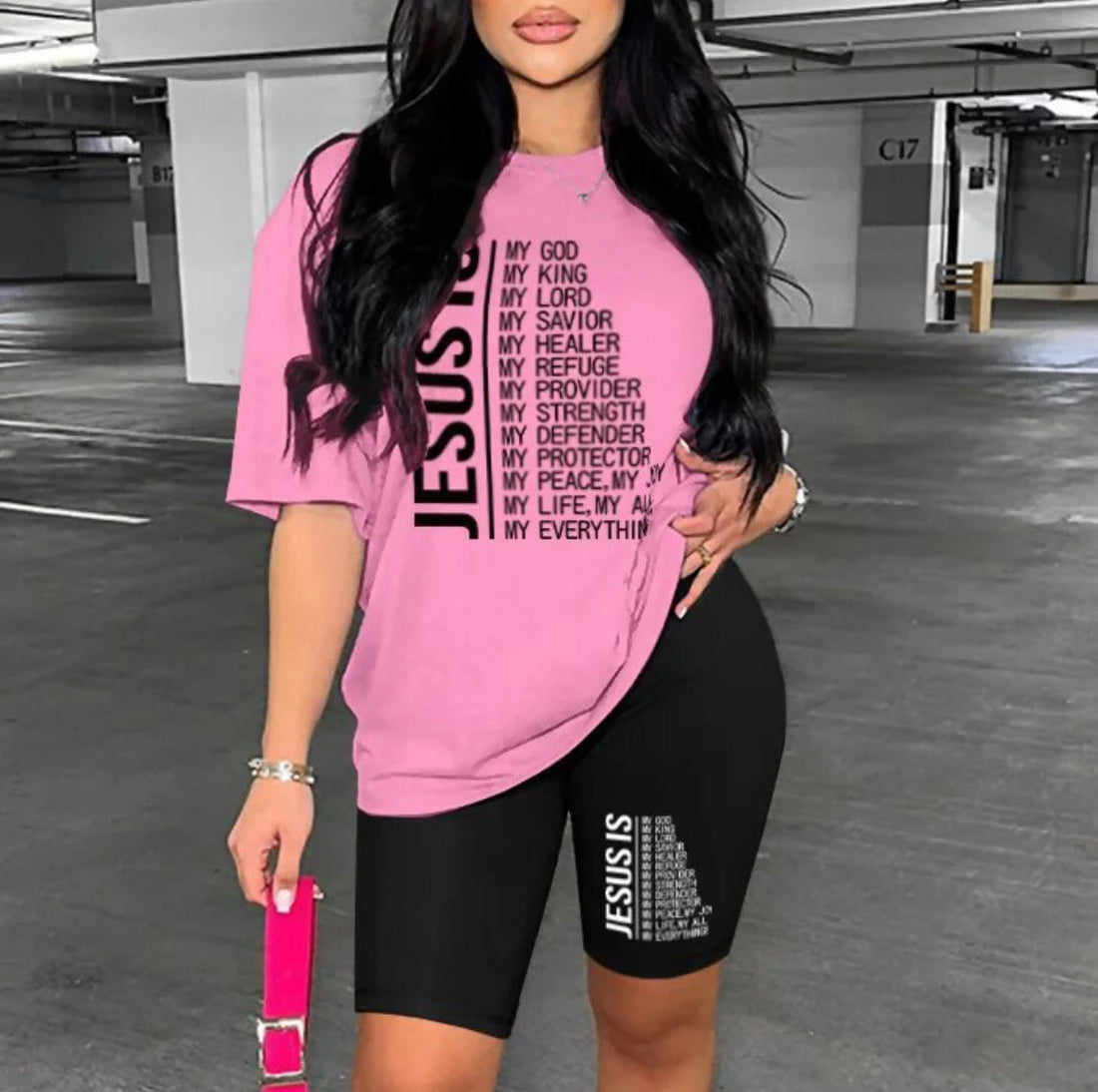 Christian Shirts for Women Dressy Casual Round Neck Jesus Print Bible Verse Christian Tops Casual Comfy Tops Shirts Inc Pants 2pc