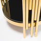 MFurn Chic Black Glass Coffee/Side Table Elegant Gold Frame
