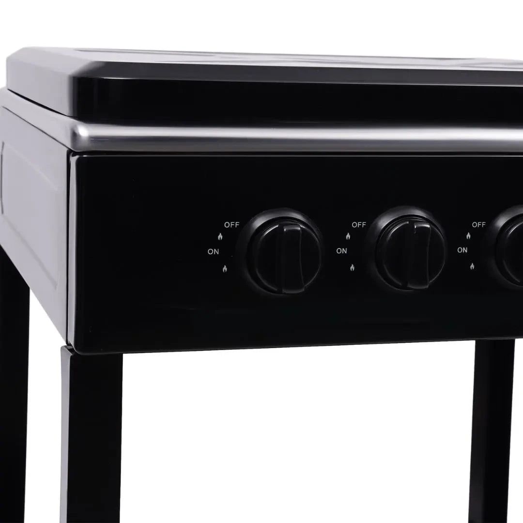 MHome Boko 4-Burner Gas Stove with Storage Shelves – Stainless Steel & Portable