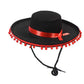 Funny Party Hats Matador Costume – Spanish Hat - Black and Red Matador Hat - Spanish Bull Fight Hat - Black Sombrero Hat, Matador Spanish Bull Fighting Costume Hat, One Size