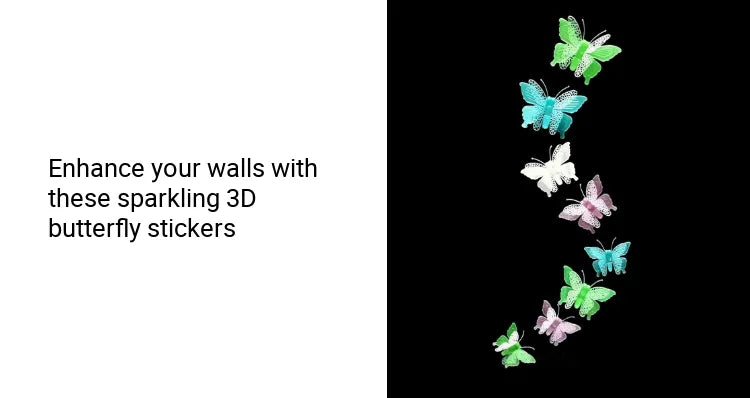 Butterfly Wall Sticker Glow in the Dark Luminous 3D Butterfly Stickers DIY Wall Sticker 3D Art Mural for Decorations