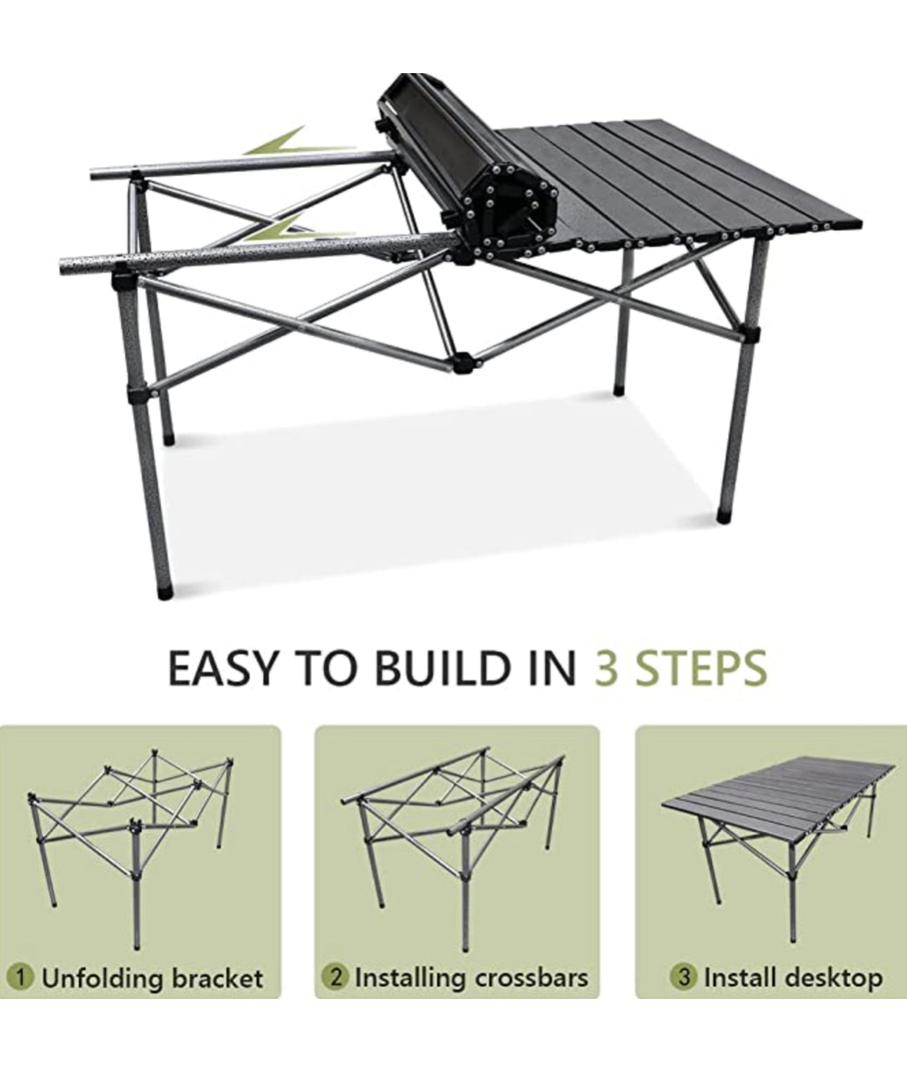 MHome Foldable Outdoor Table & 6 Chairs – Portable Camping, Picnic & Backyard Set