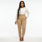 Ladies High Waisted Formal Ankle Trousers-Various Colours