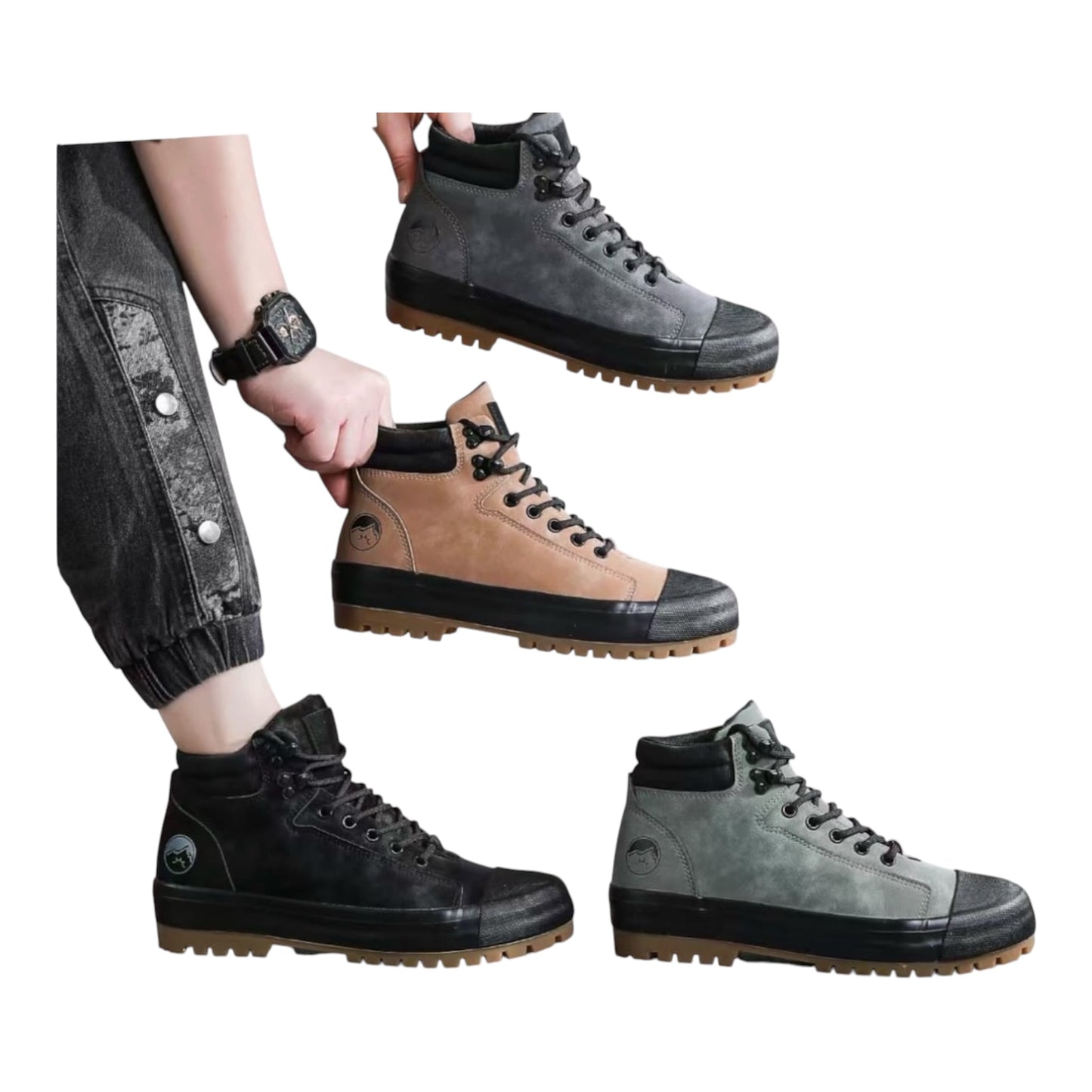 Men’s Chunky Hiking Boots-Various Colours