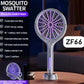 MHome 2 in 1 Rotating Head Electric Fly Swatter, Fly Zapper Racket Rechargeable with a Telescopic Extension, Handy Flies Killer Mosquito Bug Zapper for Indoor and Outdoor
