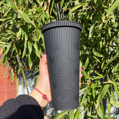 MHome Plastic Reusable Studded Tumbler with Straw-Various Colours