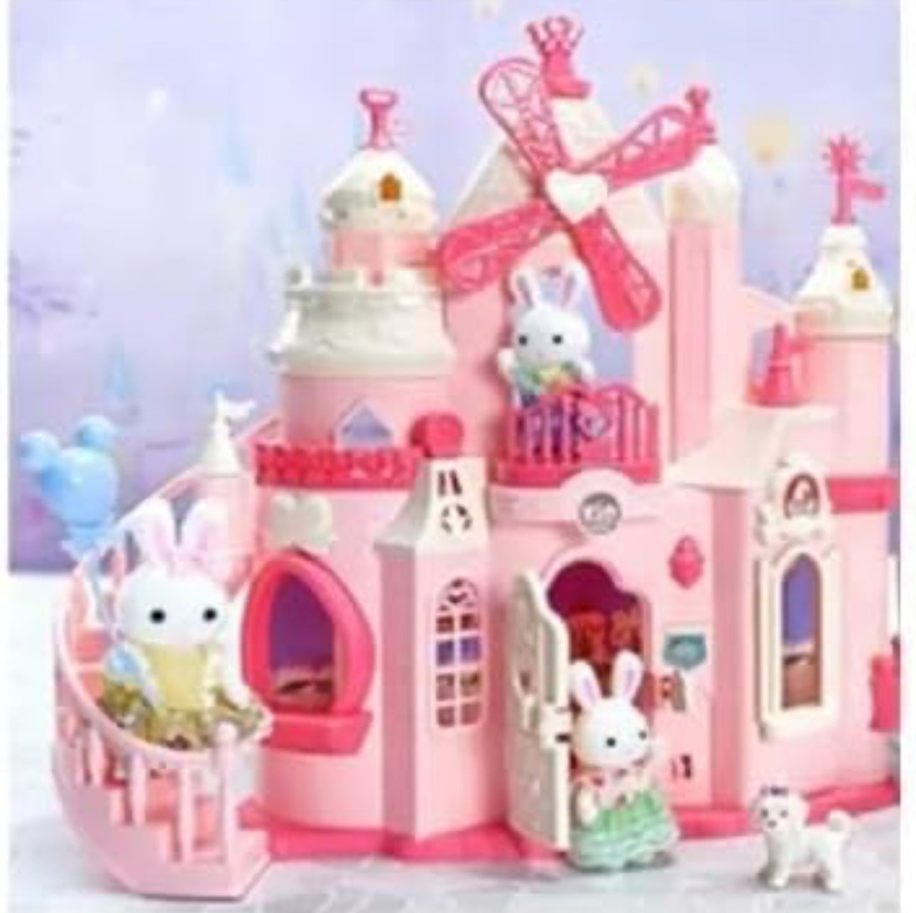 Generic Bunny Big Castle Villa Dessert House Living Room Bedroom Bunk Bed Girls Playing House Children's Toys Doll House for Kids