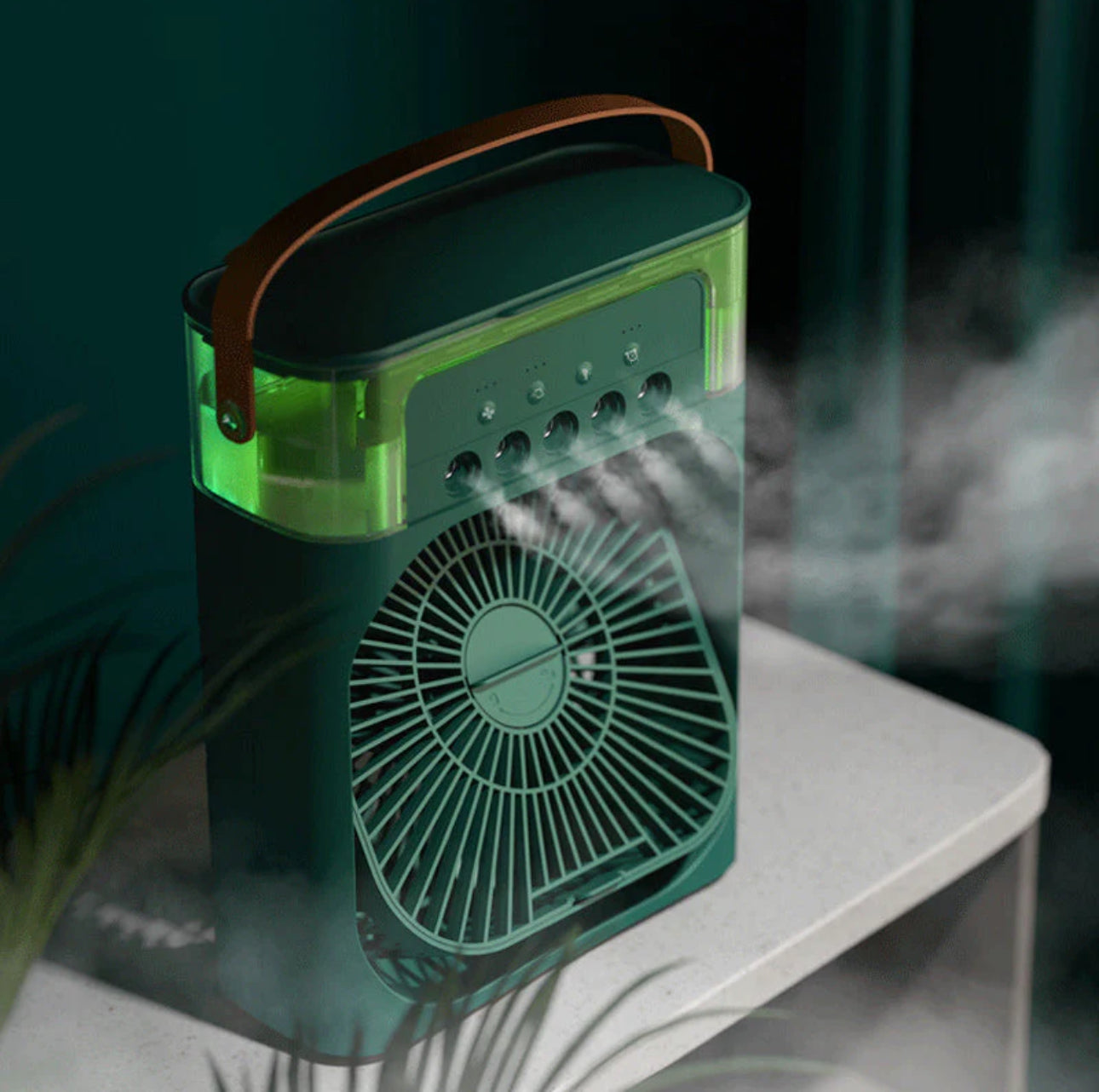 MTech Portable Air Cooler 4-In-1 Mini Mobile Conditioner Fan, Cooling Fan and Humidifier, 7 Colors LED Night Lights 3 Speeds Personal Evaporative Coolers, Conditioning Home Office - Various Options 2pc