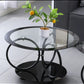 Oval & Round Shaped Glass Table-Available In Black or White