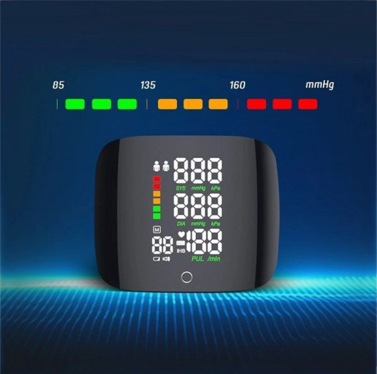 MTech Wrist Blood Pressure Monitor – Portable, Rechargeable & Voice Assisted