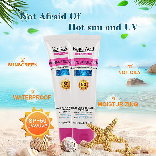 Kojic Acid Sunscreen Spf 50 Whitening Sun Cream Facial Body Skin Protective Cream Anti-aging Oil-control Moisturizing Face Body Care