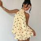 Ladies Summer Halter Neck Polka Backless Mini Dress-Various Colours