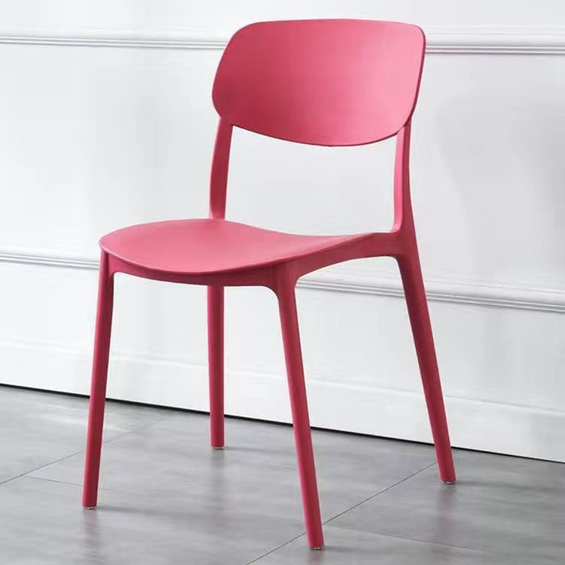 MFurn Contemporary Scandinavian Macaron Square Plastic Stackable Dining Chair Backrest For Dining Room-Various Colours