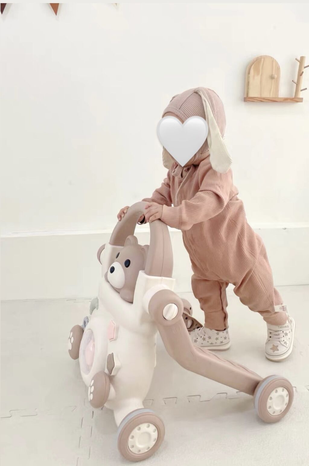 4-in-1 Baby Walker with Parent Push Handle, Baby Push Walker, Multifunctional Baby Sit to Stand Walker