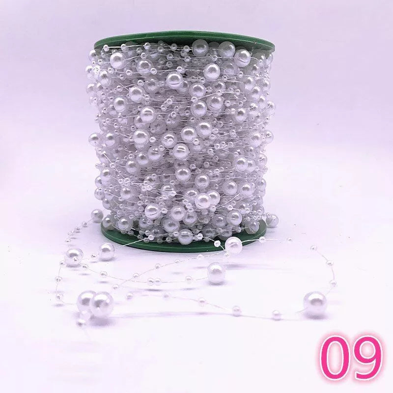 Garland Beads Artificial Chain Flowers Pearls Wedding Party Decor - Various Colours