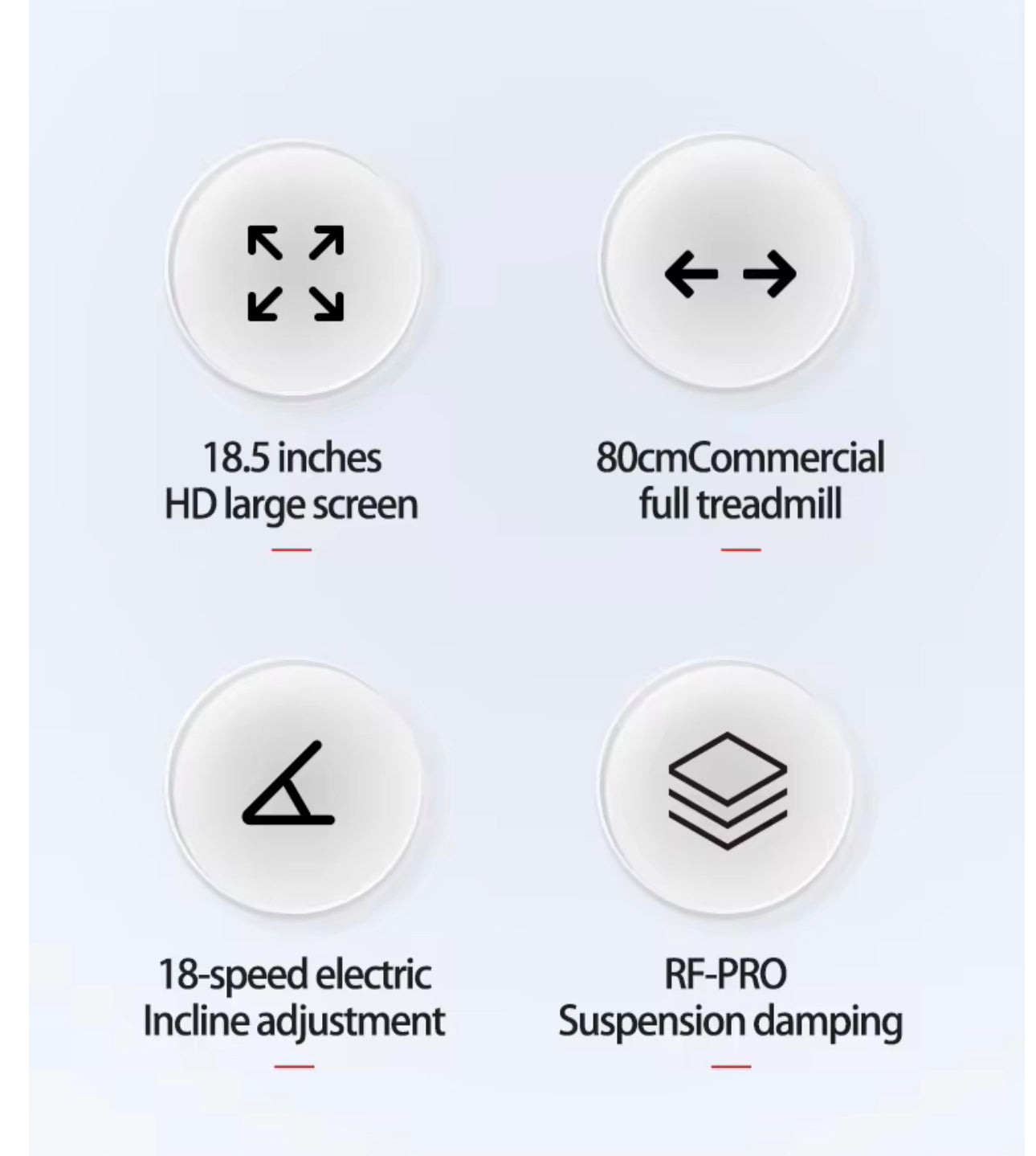 Pro-Sportz MX Commercial Treadmill 21.5” HD Touch Screen, Bluetooth, AC Motor, RF-Pro Suspension & Auto Incline For Premium Fitness