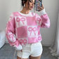 Ladies Coquette-Aesthetic Checkered Bow Knit Sweater-Various Colours