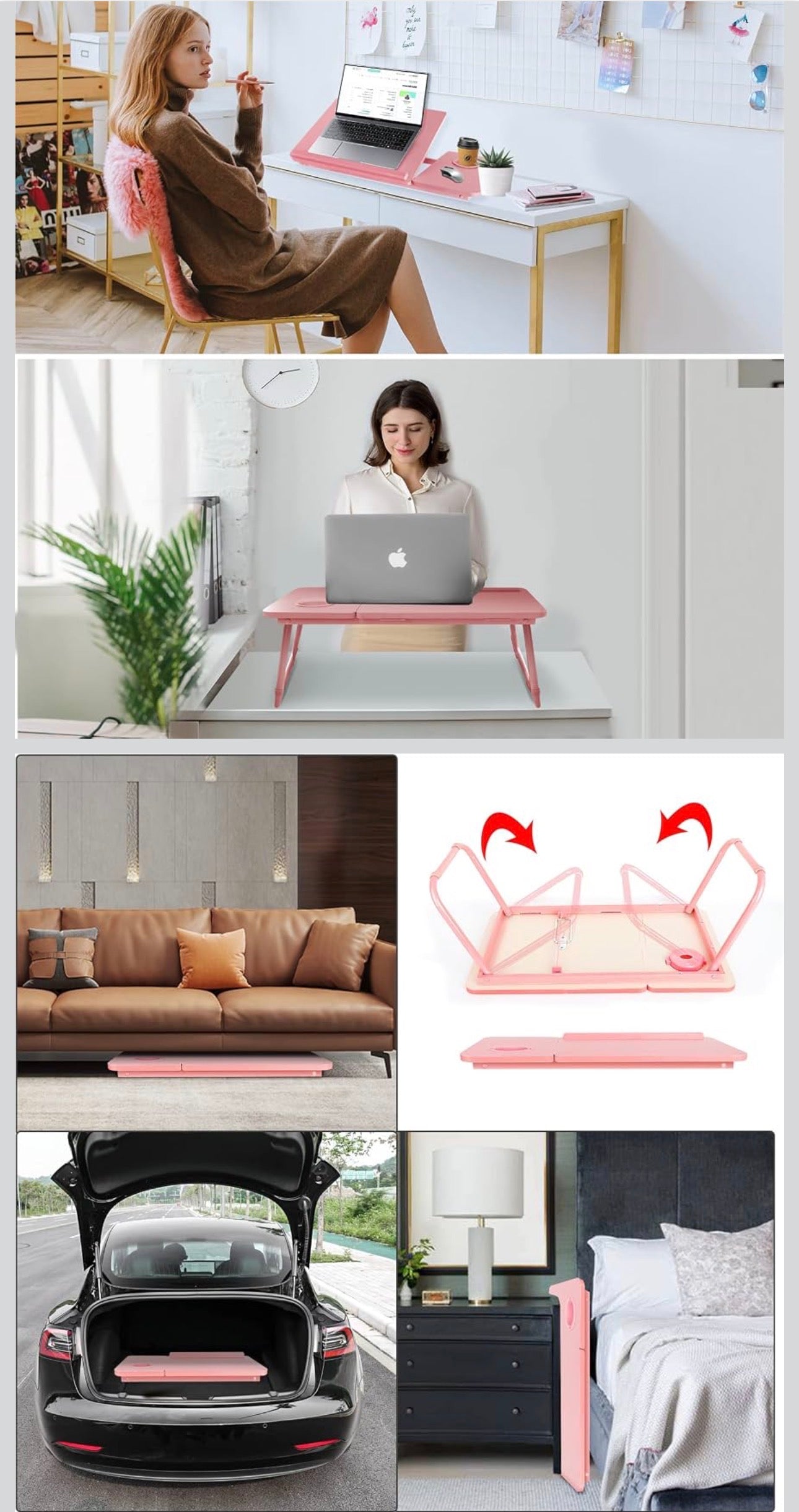 MFURN Laptop Desk for Bed Couch, Portable Lap Desk for Laptop, Bed Table for Laptop, Foldable Laptop Stand for Bed, Bed Desk for Laptop and Writing