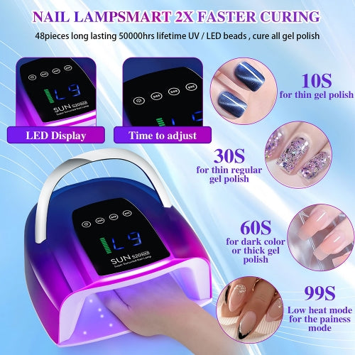 Sun Rechargeable Nail UV 48 LED Lamp Dryer Professional Cordless Quick Dry Gel Polish Curing Lamp Nail Tool S20