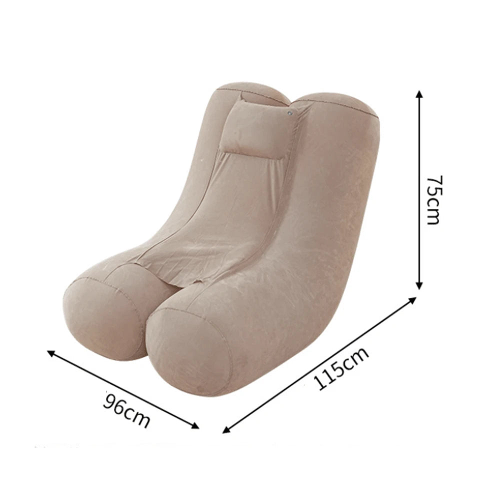 MHome Folding Lazy Sofa,Inflatable Lounge Chair Thickened Folds,Compactly Gaming Lounger Air Bench For Leisure Bed Sleeping, Camping Equipment