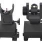 Tactical Fiber Optics Low Profile Flip up Iron Sight with Front Red Dot Sight and Rear Green Dot Sight