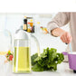 Glass Oil Bottle Dispenser With Auto Flip Cap 650ml