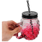 MHome Pineapple Mason Jars Sturdy Juice Glassware Gradient Glass 6pc set with Leak-Proof Lid and Straw Spill Proof Beverage Mugs Suitable for School and Work