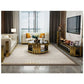 Black Glass Top With Titanium Golden Stainless Steel Base TV Stand
