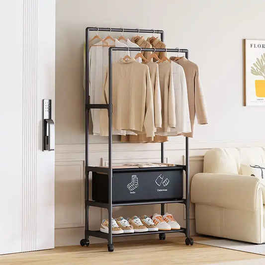 MHome Multifunctional Clothes Hanger & Shoe Storage