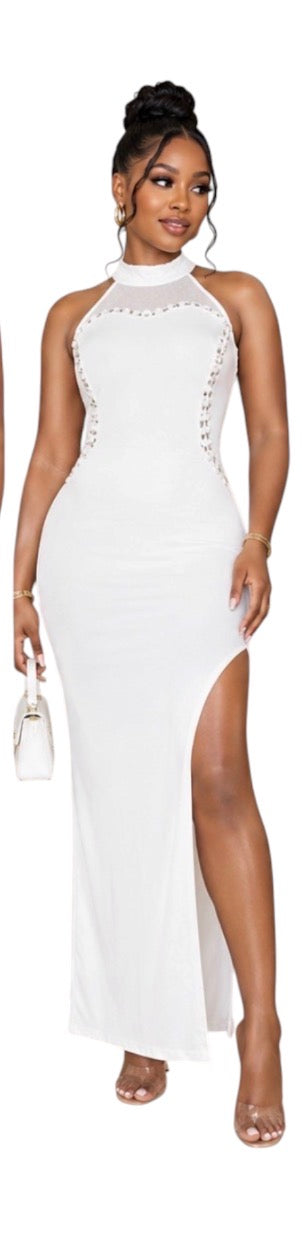 Ladies Maxi Evening Dress with Stones and Rhinestones-Various Options