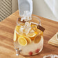 MHome Beverage Dispenser with Tap, Lid & Leather Handle – Clear plastic Dispenser Jar 5.5L