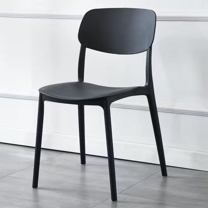 MFurn Contemporary Scandinavian Macaron Square Plastic Stackable Dining Chair Backrest For Dining Room-Various Colours