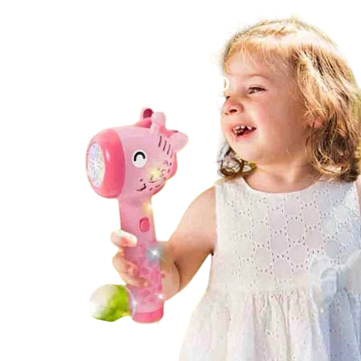 New Cartoon Giraffe Bubble Machine Children Fully Automatic Bubble Gun Bubble Out Of Multi-Colored Bubble Toys With Lights