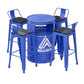 MFurn Modern Industrial Style Barrel Chair Set Round Metal Coffee Table & Oil Drum Furniture for Outdoor Kitchen or Home Bar-Various Colours-Only Available On Pre-Order Sales