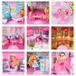 Princess Villa DIY Dollhouses Pink Castle Play With Slide Yard Kit Assembled Doll House Toy Birthday New Year Gift