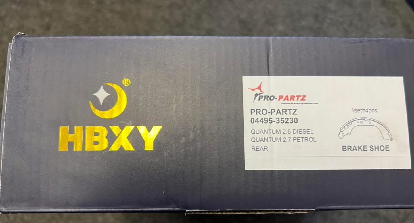 Pro-Partz  Brake Pads & Brake Shoes For Toyota Quantum & Hiace Models.