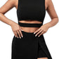 Ladies Sexy 2pc Women Clothing Set Women PETITE Cut Out Tank Top Split Hem Shorts - Various Colours