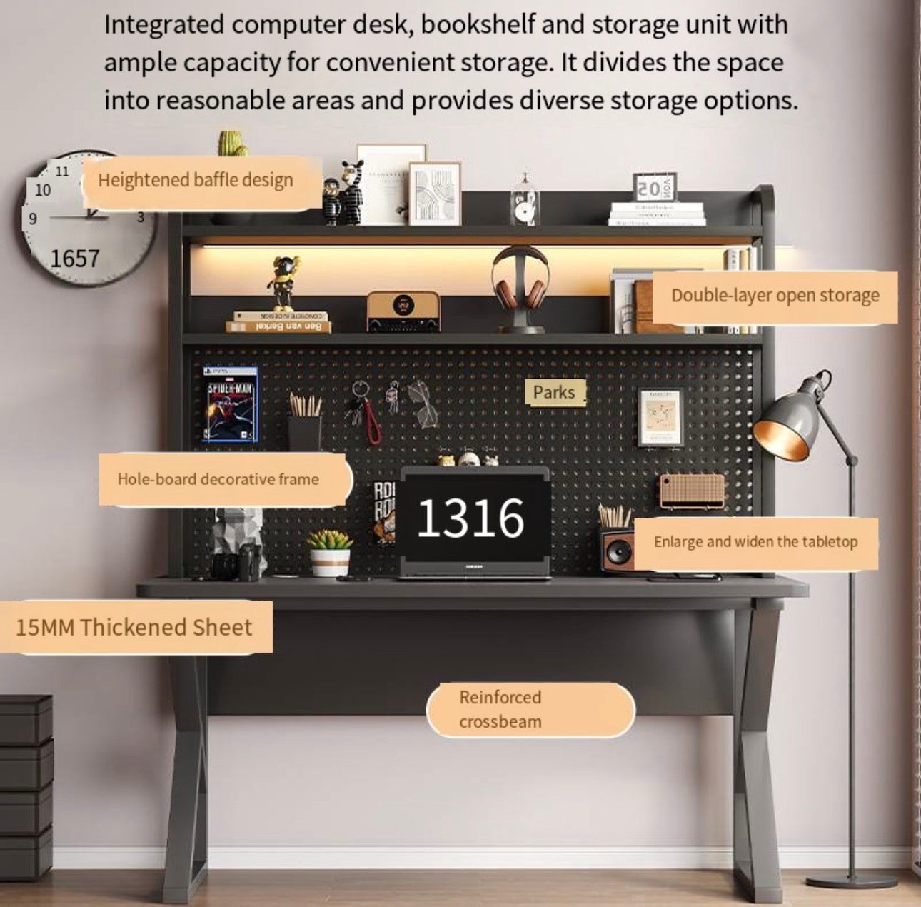 MFurn Pegboard Computer/Gaming Desk-Various Colours