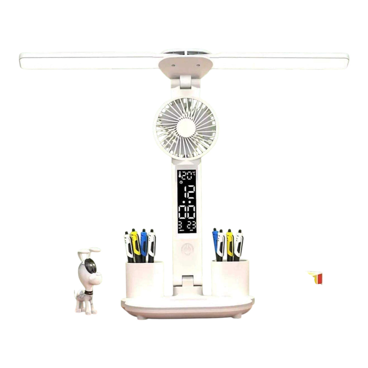 MTech 4-1 Table Lamp with Fan Pencil Holder Double Head Office Lamp USB LED Desk Lamp Plug in Home & Garden | Lamps, Lighting & Ceiling Fans